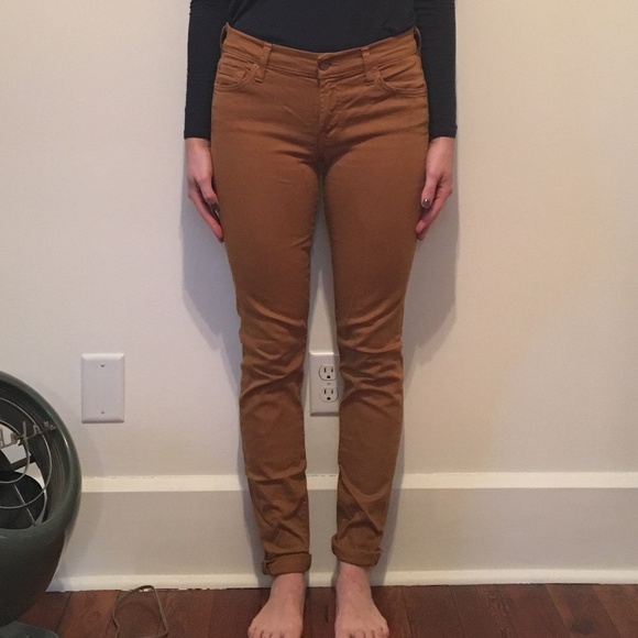 Women's 7 For All Mankind Mustard Skinny Jeans - Picture 1 of 3